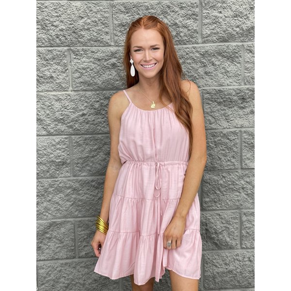  Blush Gathers Tiered Sundress