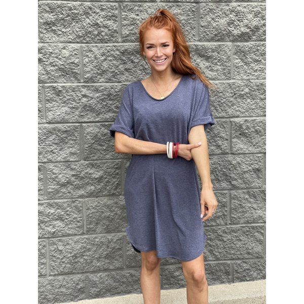  Solid French Terry Dress