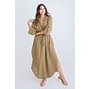 Olive Button front Maxi Dress