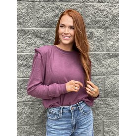  Berry Wine Shoulder Pad Pullover