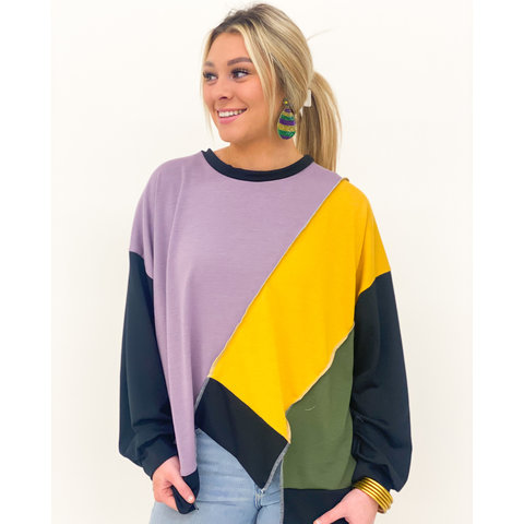 Mardi Gras Oversized French Terry Pullover