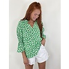 GREEN HEART CINCHED SLEEVE TOP
