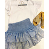 Light Blue Acid Wash Ruffle Skirt