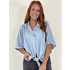 CHAMBRAY TIE FRONT TOP