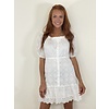 WHITE BUSTIER EYELIT DRESS