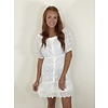 WHITE BUSTIER EYELIT DRESS