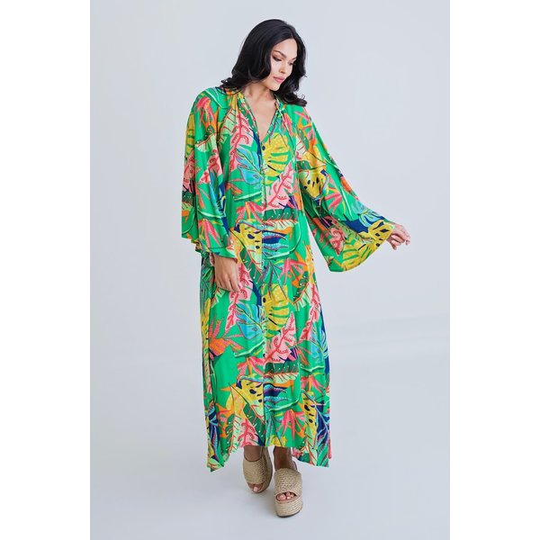  Tropical Dolman Slv Kaftan Maxi