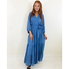 DUSTY BLUE FLARE TIERED MAXI
