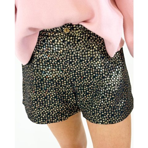 Black/Gold Isabella Dot Shorts