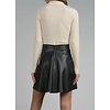 BLACK FAUX LEATHER SKIRT