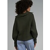 OLIVE OPEN NECK COLLAR SWEATER