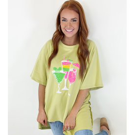  Sequin Patch Cocktail Oversized Tee