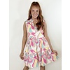PINK ABSTRACT SLVLESS DRESS