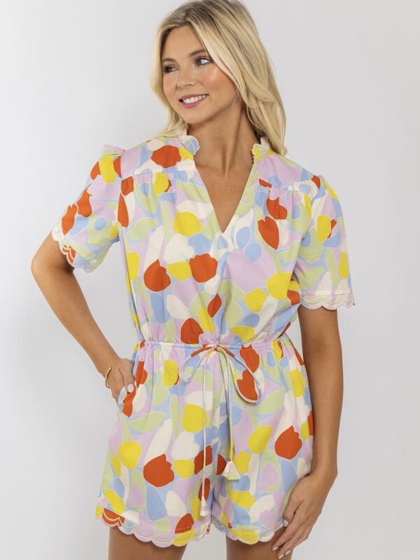 MOSAIC POPLIN ROMPER