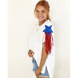  STAR FRINGE PATCH TEE