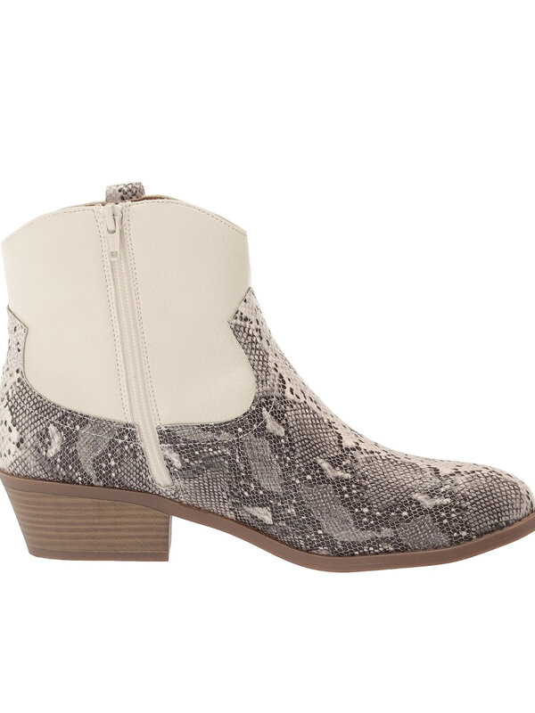 COWPOKE BLACK/WHITE SNAKE BOOTIE