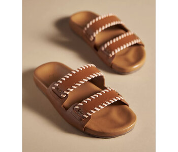 CATCH A WAVE 2TONE LEATHER-TAN/BLUSH
