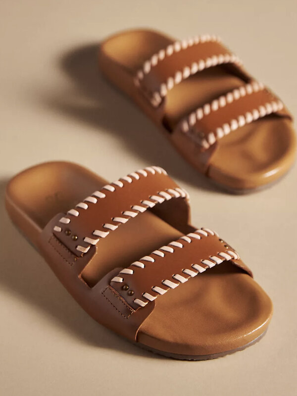 CATCH A WAVE 2TONE LEATHER-TAN/BLUSH
