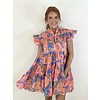 FLORAL TIER PLEAT DRESS