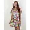 MULTIFLORAL PRINT BABYDOLL MINI DRESS