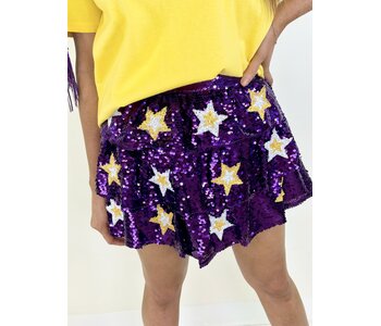 STAR SEQUIN PURPLE/GOLD SKIRT