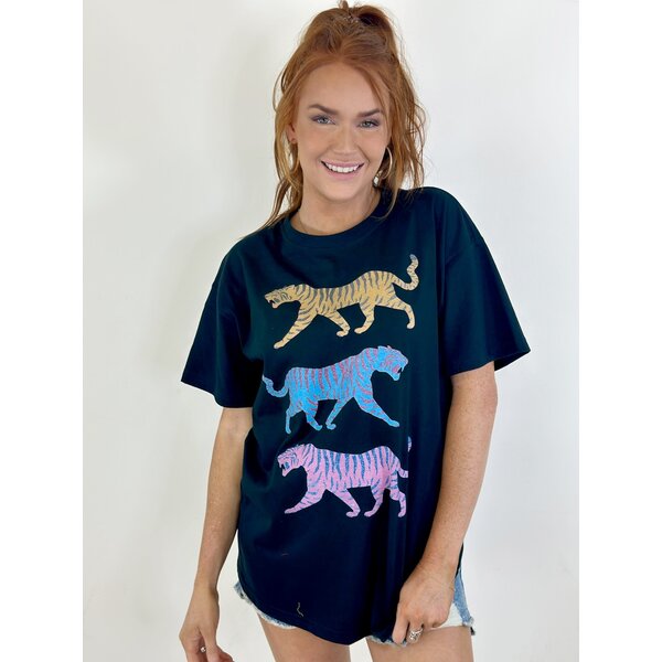  Colorful Tiger Graphic Tee