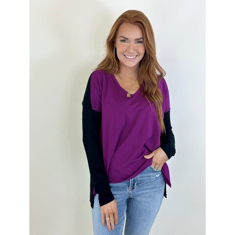 COLORBLOCK VNECK TOP