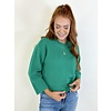 L/S BOXY GREEN KNIT SWEATER