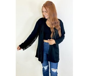 BLACK FUNKY FRINGE CARDI
