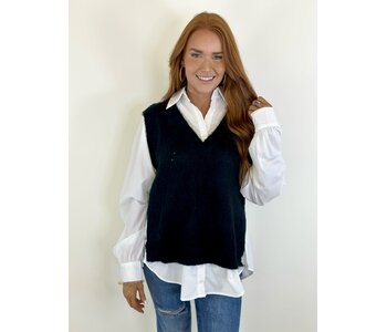 MIXED MEDIA VEST TOP