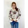 Cream Floral Mixed Sweater