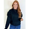 BLACK CABLE FRINGE SWEATER