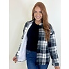 BLACK/WHITE PLAID SHACKET