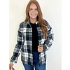 BLACK/WHITE PLAID SHACKET