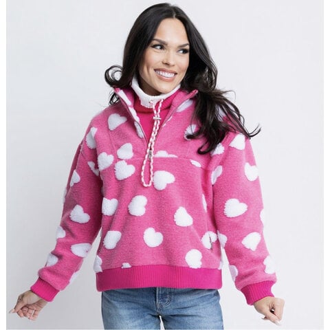 HEART FLEECE PULLOVER