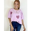 RINESTONE HEARTS LOOSE FIT TEE