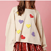 HEART PATCH KNIT SWEATSHIRT