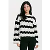 Black Waves Daisy Sweater