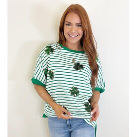  SAINT PATRICKS SEQUIN CLOVER TOP