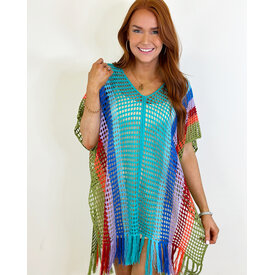  BEACH COVERUP W/ FRINGE