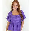 PURPLE PUFF SLV CINCHED TOP