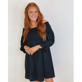  BLACK SMOCK OTS DRESS