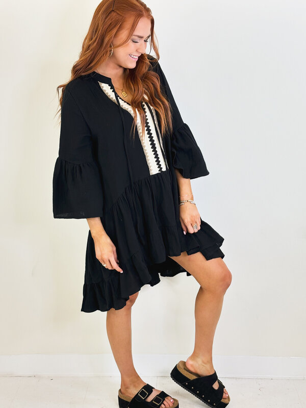 FESTIVAL DRESS - BLACK