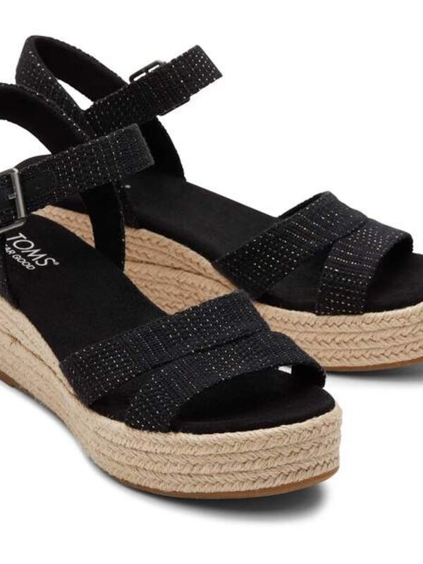 AUDREY BLACK METALLIC SANDAL WEDGE