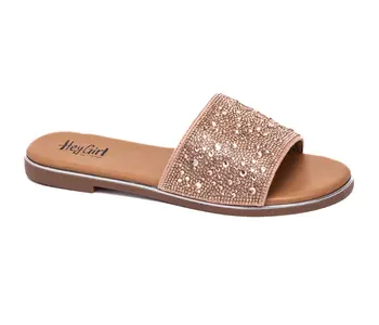 PIZZAZZ- CHAMPAGNE RHINESTONE SANDAL