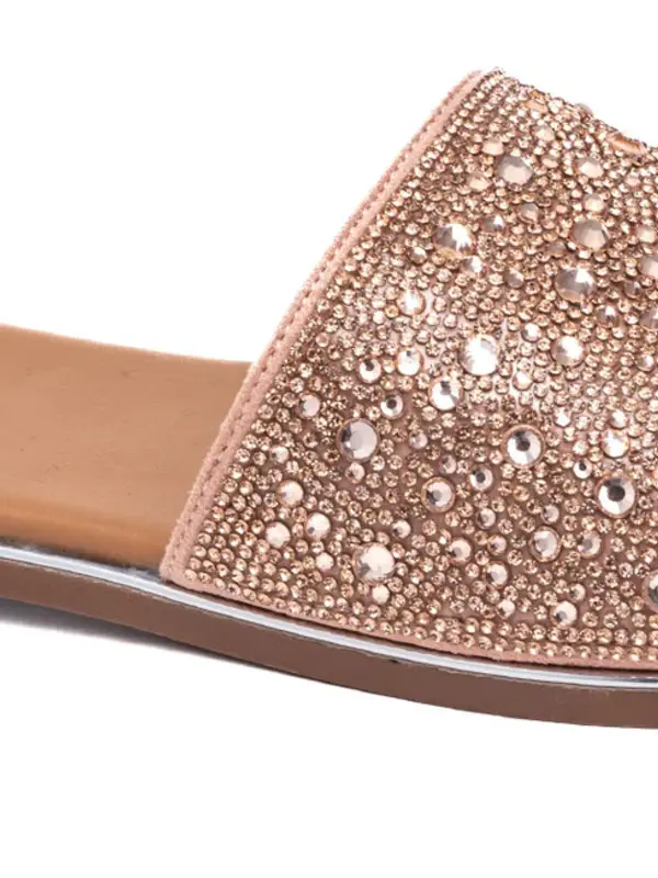 PIZZAZZ- CHAMPAGNE RHINESTONE SANDAL