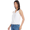 Layered Drape Front Top- OFF WHITE