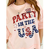 Party In The USA Sequin Top- Peach