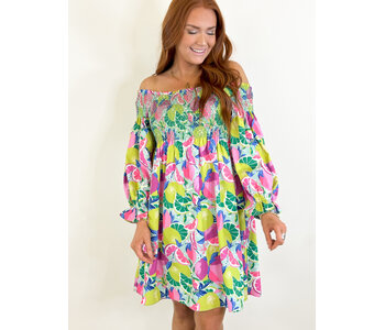 PINK LEMONAD SMOCK OTS DRESS