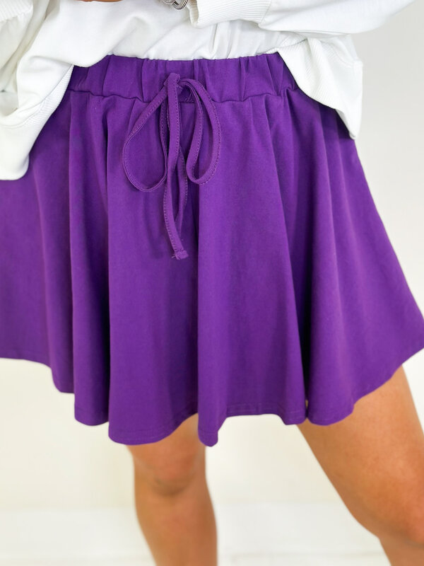 PURPLE MINI SKIRT W/ SHORTS